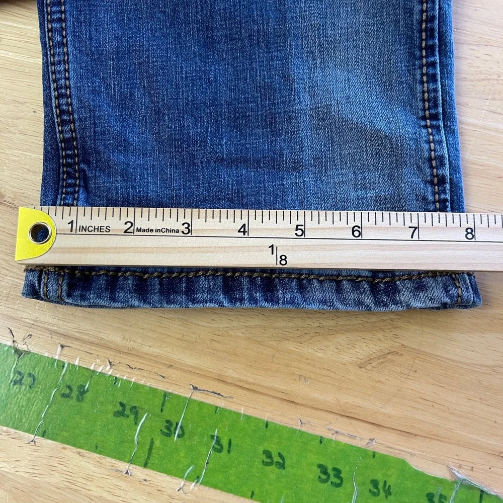 Wrangler Retro Slim‎ Straight Jeans Mens 36x35 Medium Wash Blue Jeans 10WLT88BZ